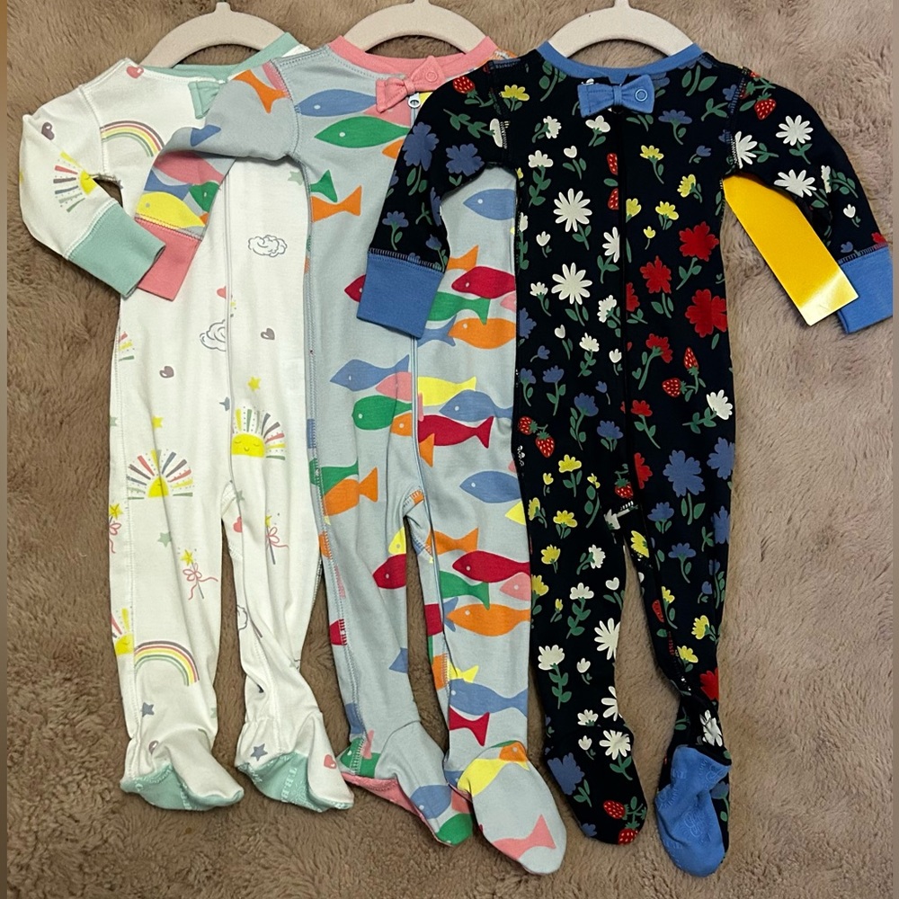 NWT Beaufort Bonnet Company size 0-3m pajama bundle 3 pairs